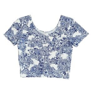 American Apparel floral stretchy cropped tee, Medium.